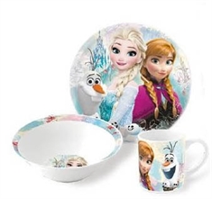 Frost børne service i keramik - Spisesæt i 3 dele til børn - Anna, Elsa og Olaf